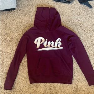 Maroon Medium Pink Victoria Secret Hoodir